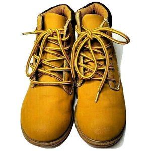 Sonoma Boots Combat Boys Suede Tan Ankle Lace Up Water Resistant Size 3